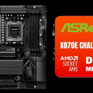 ASRock X870E Challenger WiFi AMD Ryzen Motherboard -  Black / Supports AMD Socket AM5 Ryzen 9000/8000/7000 Series Processors / Stable 20+2+1 Phase