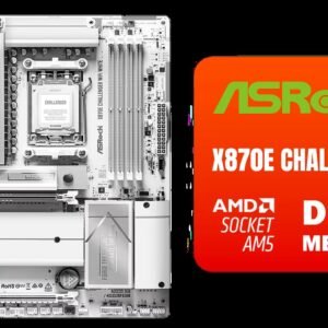 ASRock X870E Challenger WiFi AMD Ryzen Motherboard -  White / Supports AMD Socket AM5 Ryzen 9000/8000/7000 Series Processors / Stable 20+2+1 Phase