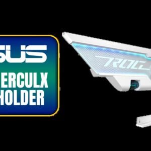 ASUS ROG Herculx Graphics Card Holder White (72-128 mm Support Height with Integrated 3D ARGB Element, Aura Sync, with Spirit Level, White)
