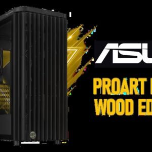 ASUS ProArt PA401 Wood Edition ATX Mid-Tower PC Case - Tempered Glass, FSC-Certified Wooden Front Panel, Dual 160mm Fans, Power & Reset Button Lock,