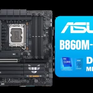 ASUS TUF Gaming B860M-PLUS WiFi, Intel mATX Motherboard, 12 + 1+2 + 180A Power Step DrMOS, DDR5, PCIe 5.0, 3 M.2 Slots, Wi-Fi 7, Realtek 2.5 Gb