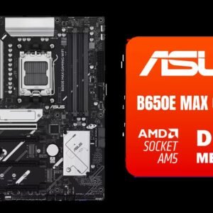 ASUS B650E MAX GAMING WIFI ATX AMD Motherboard / PCIe 5.0 x16 Slot AMD Ryzen Ready / Wi-Fi 6E Tri-Band Connectivity / DDR5 Up to 8000MT/s OC / Triple