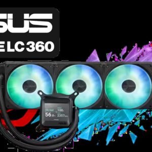 ASUS Prime LC 360 ARGB All-in-one AIO CPU Liquid Cooler - Black / High-Performance Asetek Pump / 2.3\" LCD Display / Pre-Installed &