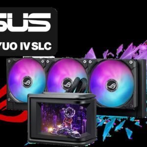 ASUS ROG RYUO IV SLC 360 ARGB Liquid Cooler - Black / 360mm Radiator / 6.67\" Curved 2K AMOLED Display / Pre-Installed, Daisy-Chained Fans / AURA