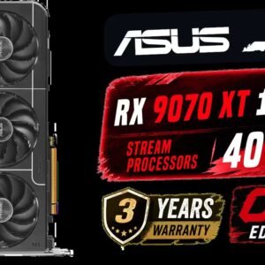 ASUS Prime Radeon RX 9070 XT OC Edition Graphics Card, AMD (PCIe 5.0, HDMI/DP 2.1, 2.5-Slot Design, Axial-tech Fans, Ball Bearings, Dual BIOS, GPU