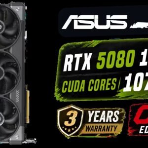 ASUS TUF GeForce RTX™ 5080 16GB GDDR7 OC Edition Graphics Card, NVIDIA, Desktop (PCIe® 5.0, HDMI®/DP 2.1, 3.6-Slot, Military-Grade Components,