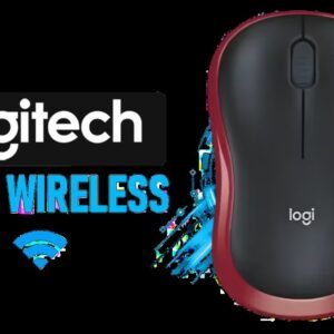 Logitech M185 Wireless Mouse - Red / 2.4GHz Wireless Connectivity / Plug And Play