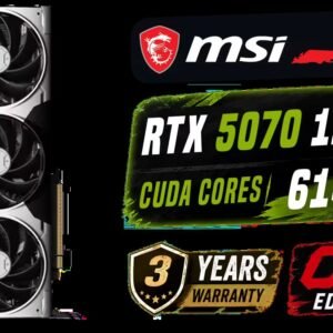 MSI GeForce RTX 5070 12G VENTUS 3X OC Graphics Card / 12GB GDDR7 / 6144 Cuda Cores / 192-bit Memory Bus / Boost Clock : 2542 MHz / PCI Express Gen 5