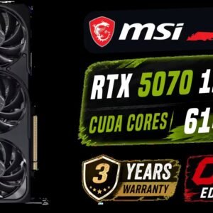MSI GeForce RTX 5070 12GB SHADOW 3X OC / PCI Express Gen 5 / 6144 Cuda Cores / 12GB GDDR7 / DirectX 12 Ultimate / 912-V532-008