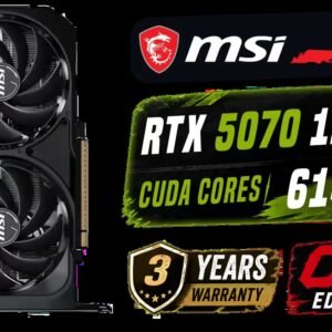 MSI GeForce RTX 5070 12GB Shadow 2X OC Graphics Card / 6144 Cuda Cores / 192-bit Memory Interface / Boost Clock : 2542 MHz / NVIDIA Blackwell & DLSS