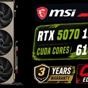 MSI GeForce RTX 5070 12G Inspire 3X OC Graphics Card / 12GB GDDR7 / 6144 Cuda Cores / 192-bit Memory Interface / Boost Clock : 2542 MHz / NVIDIA