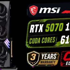 MSI GeForce RTX 5070 12G Gaming Trio OC Graphics Card / 12GB GDDR7 / 6144 Cuda Cores / 192-bit Memory Interface / Boost Clock : 2610 MHz / NVIDIA