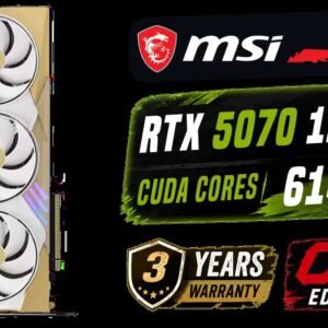 MSI GeForce RTX 5070 12GB World of Warcraft MIDNIGHT LIGHT EDITION OC Graphics Card / 6144 Cuda Cores / 192-bit Memory Interface / Boost Clock : 2610