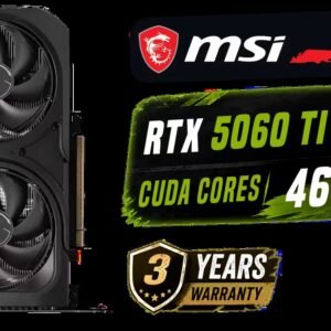 MSI GeForce RTX 5060 Ti 8G Shadow 2X OC Plus Graphics Card / 4608 Cuda Cores / NVIDIA Blackwell Architecture With DLSS 4 / 2617 MHz Extreme