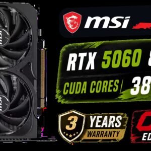 MSI GeForce RTX 5060 8GB Shadow 2X OC Graphics Card / 8GB GDDR7 / 3840 Cuda Cores / 128-bit Memory Interface / Extreme Performance: 2535 MHz / 28