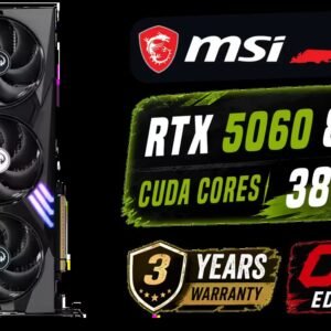MSI GeForce RTX 5060 8G Gaming Trio OC Graphics Card / 8GB GDDR7 / 3840 Cuda Cores / 128-bit Memory Interface / Boost Clock : 2625 MHz / PCI Express