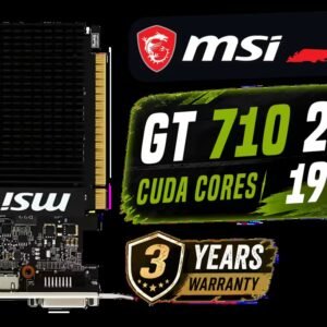 MSI GeForce GT 710 2GD3H LP 2GB DDR3 Graphics Card / 192 CUDA CORES / 64-bit Memory / 1x HDMI / 1x Dual-link DVI-D / 1x D-Sub