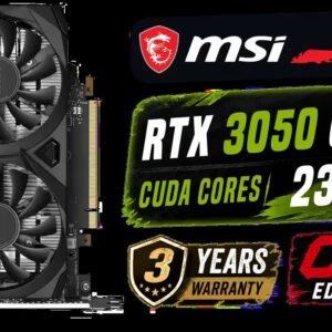 MSI GeForce RTX 3050 VENTUS 2X 6G OC Graphics Card / 6GB GDDR6 / 2304 Cuda Cores / PCI Express Gen 4 / DirectX 12 Ultimate / 96-Bit Memory Bus