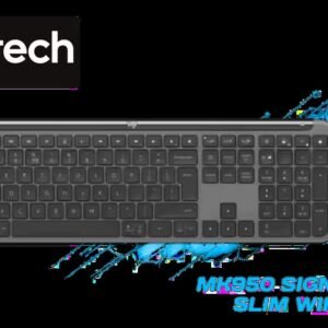 Logitech MK950 Signature Slim Wireless Keyboard and Mouse Combo, Sleek Design, Quiet Typing and Clicking, Switch Across Three Devices, Bluetooth,