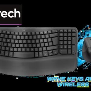 Logitech Wave Keys and Lift Wireless Keyboard And Mouse Combo / 4K DPI Optical Mouse Sensor / Cushioned Memory Foam Palm Rest / 57° Optimal Vertical