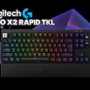 Logitech G PRO X2 RAPID TKL Analog Gaming Keyboard - Black / Magnetic Analog Switches / 0.1-4mm Adjustable Actuation / Rapid Trigger / 8K Polling /