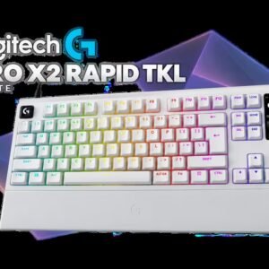 Logitech G PRO X2 RAPID TKL Analog Gaming Keyboard - White / Magnetic Analog Switches / 0.1-4mm Adjustable Actuation / Rapid Trigger / 8K Polling /