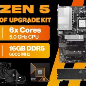 AMD RYZEN 5 9500F PRO B840P 16GB DDR5 6000MHz Upgrade Kit - MSI PRO B840P AMD Ryzen Motherboard + AMD RYZEN 5 9500F 38MB GameCache Up to 5.0GHz(OEM)