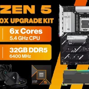 AMD RYZEN 5 9600X B650E MAX 32GB DDR5 6400MHz Upgrade Kit - ASUS B650E MAX GAMING WIFI ATX AMD Ryzen Motherboard + AMD RYZEN 5 9600X 38MB GameCache