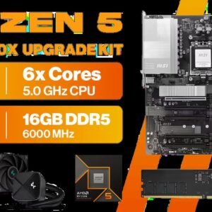 AMD RYZEN 5 9600X PRO B840-P WiFi 16GB DDR5 6000MHz Upgrade Kit - MSI PRO B840-P WIFI AMD Ryzen Motherboard + AMD RYZEN 5 9600X 38MB GameCache Up to