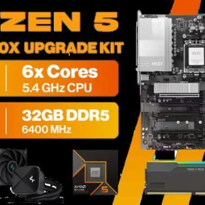 AMD RYZEN 5 9600X PRO B840-P WiFi 32GB DDR5 6400MHz Upgrade Kit - MSI Pro B840-P WiFi AMD Ryzen Motherboard + AMD RYZEN 5 9600X 38MB GameCache Up to