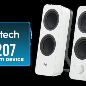 Logitech Z207 2.0 Multi Device Stereo Speaker - White /Bluetooth 4.2 Plus 3.5mm Input / Easy-Switch Multi-Device Audio / Full-Range Driver Plus