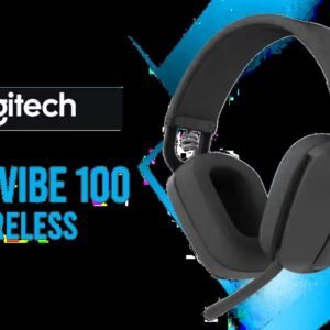 Logitech Zone Vibe 100 Lightweight Wireless Bluetooth Headset - Graphite / Noise Canceling Microphone / Advanced Multipoint Bluetooth / Works with