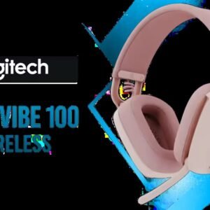Logitech Zone Vibe 100 Lightweight Wireless Headset  - Rose / Noise Canceling Microphone / Advanced Multipoint Bluetooth / Works with Teams, Google