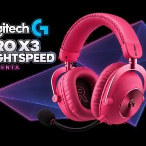 Logitech G PRO X3 LIGHTSPEED Wireless Gaming Headset - Magenta / 50mm PRO-G GRAPHENE Drivers / 48kHz Full Bandwidth Mic / 10-Band EQ / 70-Hour