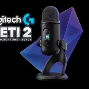 Logitech G YETI 2 Multi-Pattern USB Microphone - Black / 24-bit 48 kHz / AI De-Noiser / Voice Proximity Sensor / LED Screen / Blue VO!CE