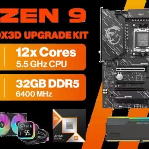AMD RYZEN 9 9900X3D MSI X870 Gaming Plus WIFI 32GB DDR5 6400MHz Upgrade Kit - MSI X870 Gaming Plus WIFI AMD Ryzen Motherboard + AMD RYZEN 9 9900X3D
