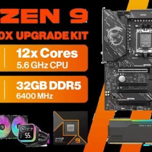 AMD RYZEN 9 9900X MSI X870 Gaming Plus WIFI 32GB DDR5 6400MHz Upgrade Kit - MSI X870 Gaming Plus WIFI AMD Ryzen Motherboard + AMD RYZEN 9 9900X 76MB