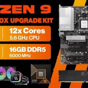AMD RYZEN 9 9900X PRO B840-P WiFi 16GB DDR5 6000MHz Upgrade Kit - MSI PRO B840-P WiFi AMD Ryzen Motherboard + AMD RYZEN 9 9900X 76MB GameCache Up to