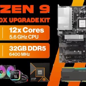 AMD RYZEN 9 9900X PRO B840-P WiFi 32GB DDR5 6400MHz Upgrade Kit - MSI PRO B840-P WiFi AMD Ryzen Motherboard + AMD RYZEN 9 9900X 76MB GameCache Up to