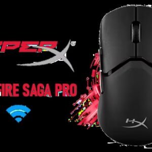 HyperX Pulsefire Saga Pro Wireless Gaming Mouse - Black / Up To 26K DPI Customization / True 4k Wireless Polling Rate / HyperX Optical Switches With