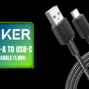 Anker 322 USB-A to USB-C Braided Cable (1.8m) / 15W Charging / 480Mbps Data / USB-IF Compliant - Black