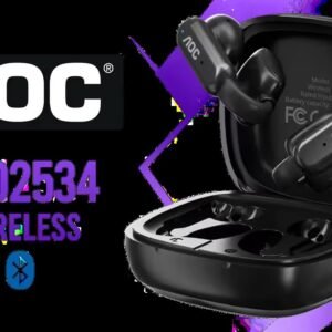 AOC ACD2534 Wireless Bluetooth Earphones - Black / Enc Ear Clip / Built-In Microphone for Clear Communication / Compact Design / ACD2534BK/00