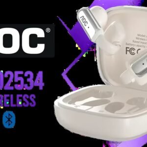 AOC ACD2534 Wireless Bluetooth Earphones - White / Enc Ear Clip / Built-In Microphone for Clear Communication / Compact Design / ACD2534WT/00