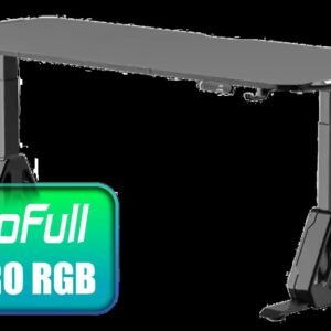 AutoFull A4 Pro RGB Gaming Desk / 125kg Load Capacity / Precision Height Adjustment / Solid Wood Desktop with Malaysian Albizia Core & Carbon Fiber