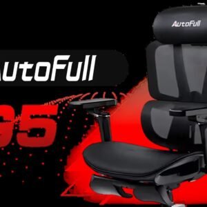 AutoFull G5 Gaming Chair - Silver / 3D Lumbar Support with 6-Way Adjustment / Dual-Axis Adjustable Headrest for Neck Support / 360° Multi-Function