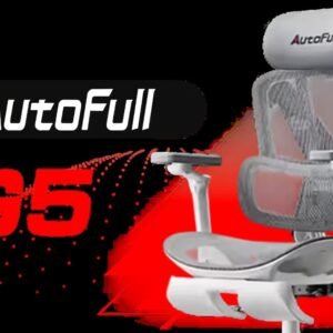 AutoFull G5 Gaming Chair - Pink / 3D Lumbar Support with 6-Way Adjustment / Dual-Axis Adjustable Headrest for Neck Support / 360° Multi-Function