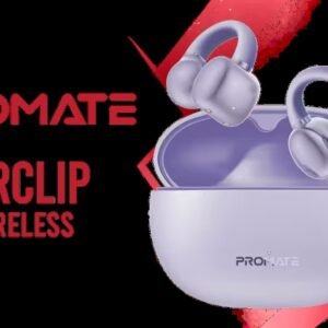 Promate AirClip Open Ear Clip On TWS Earbuds - Purple / IntelliTouch Control / AudioFit™ Stable Design / Ipx4 Water Resistant / Up to 6 hours