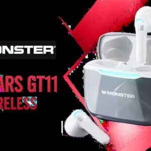 MONSTER Airmars GT11 True Wireless BT Earbuds Ergonomic Semi-in-ear Headphones BT5.0 Chip Moving Coil Unit HiFi Sound Quality - Silver /