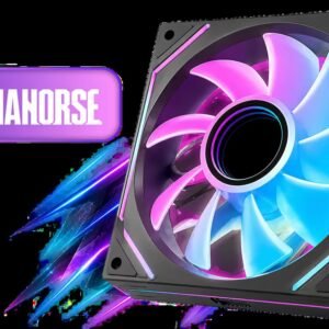 AsiaHorse Amici 5GT 120mm ARGB Case Fan - Black / Single / Reverse Blade / Up to 1800 RPM / 61.5 CFM / 24-LED Infinity Mirror / HDB Bearing