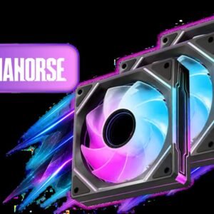 AsiaHorse Amici 5GT 120mm ARGB Case Fan - Black / 3-Pack / Reverse Blade / Up to 1800 RPM / 61.5 CFM / 24-LED Infinity Mirror / HDB Bearing